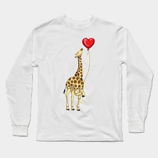 Giraffe Heart Balloon Long Sleeve T-Shirt